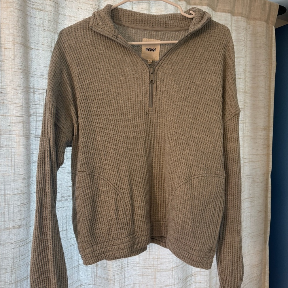 Aerie Waffle Quarter Zip